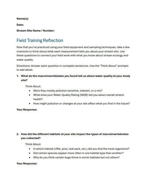 student worksheet fall day 5